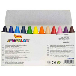 8412027004091 - JOVI 12 MAXI-CRAYONS À LA CIRE COLORIS ASSORTIS