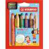 4006381346900 - WOODY 6 CRAYONS COLORIS ASSORTIS