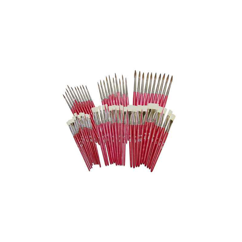 4011569025379 - 60 PINCEAUX FINS ET BROSSES ASSORTIS