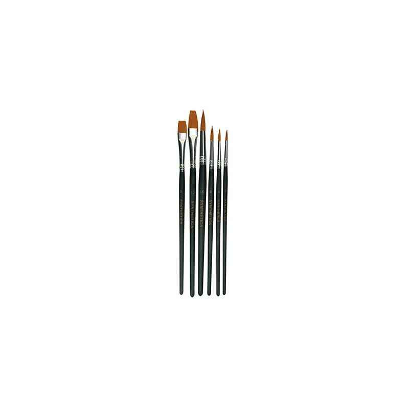 4011569023283 - SET DECOUVERTE 6 PINCEAUX ET BROSSES PLATES SYNTHETIQUES