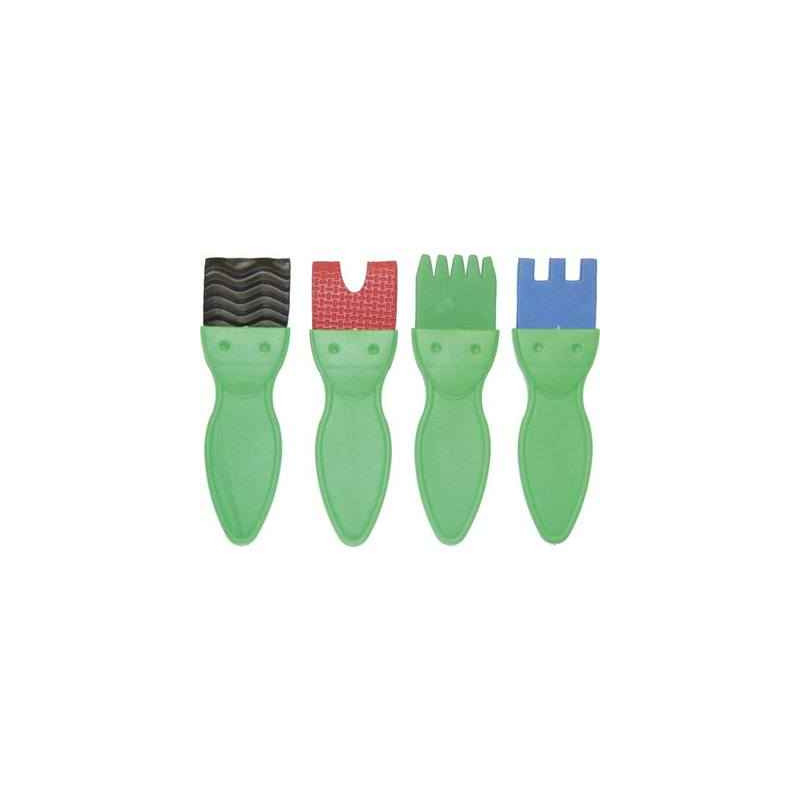 4011569023351 - 4 PINCEAUX PLATS RIGIDES ASSORTIS