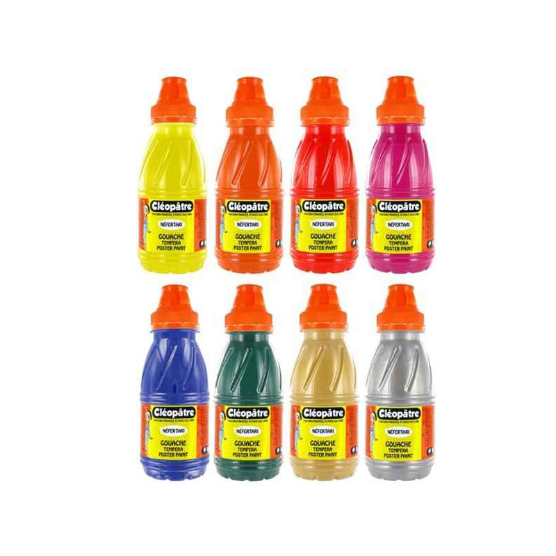 3134725008861 - NEFERTARI 8 FLACONS GOUACHE 250 ML COLORIS F?TES