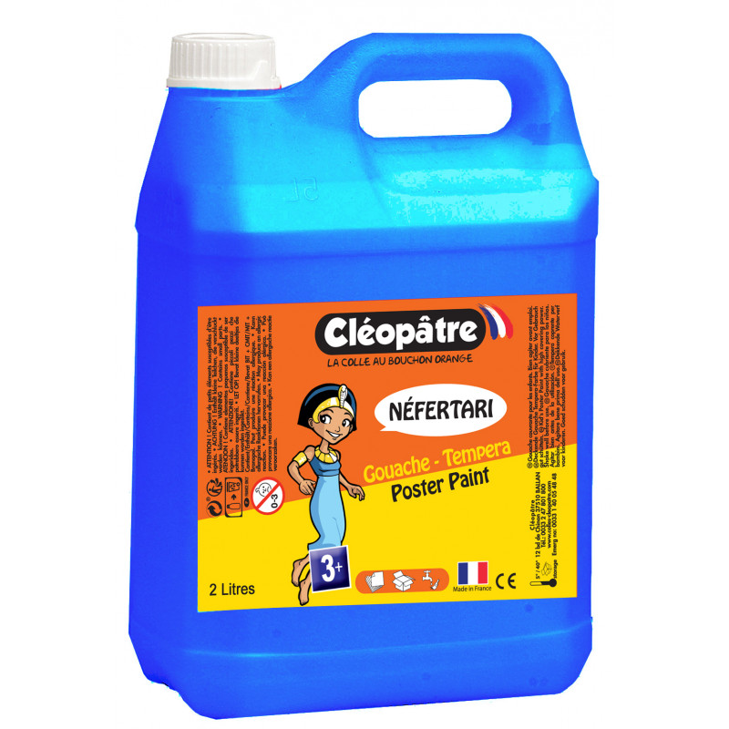 3134725014114 - NEFERTARI FLACON GOUACHE 2L CYAN