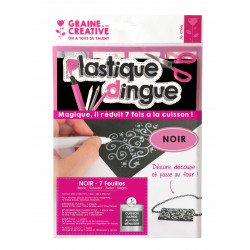 3700773312900 - 7 FEUILLES PLASTIQUE DINGUE NOIR 20X26CM