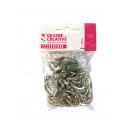 3532435401116 - 30 ATTACHES PORTE-CLÉS + MOUSQUETONS ARGENT