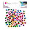 3701385300828 - 100 YEUX MOBILES AVEC CILS COULEURS ADHESIFS Ø10 ASSORTIS