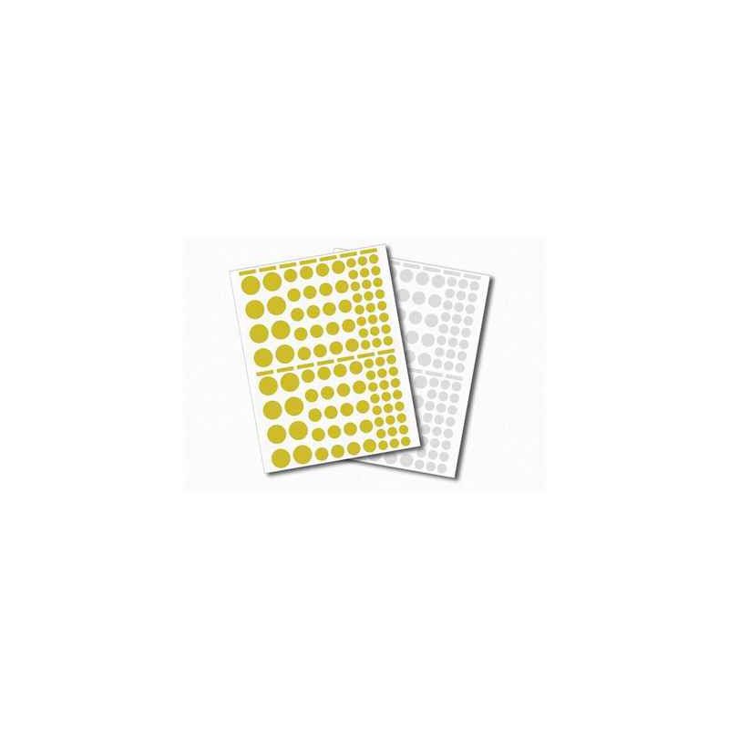 3700162311521 - 432 GOMMETTES RONDES OR ET ARGENT ASSORTIES