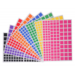 3700162301492 - 2268 GOMMETTES CARRÉES TAILLES ET COLORIS ASSORTIS