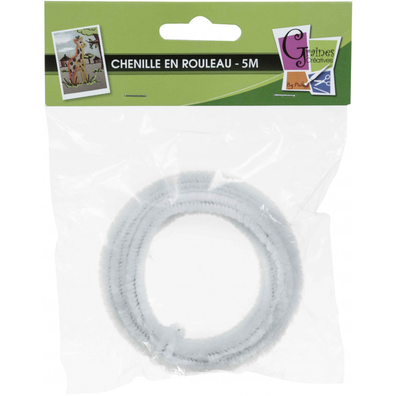 3532434518136 - CHENILLE 8MM ÉCHEVEAU 5M Blanc
