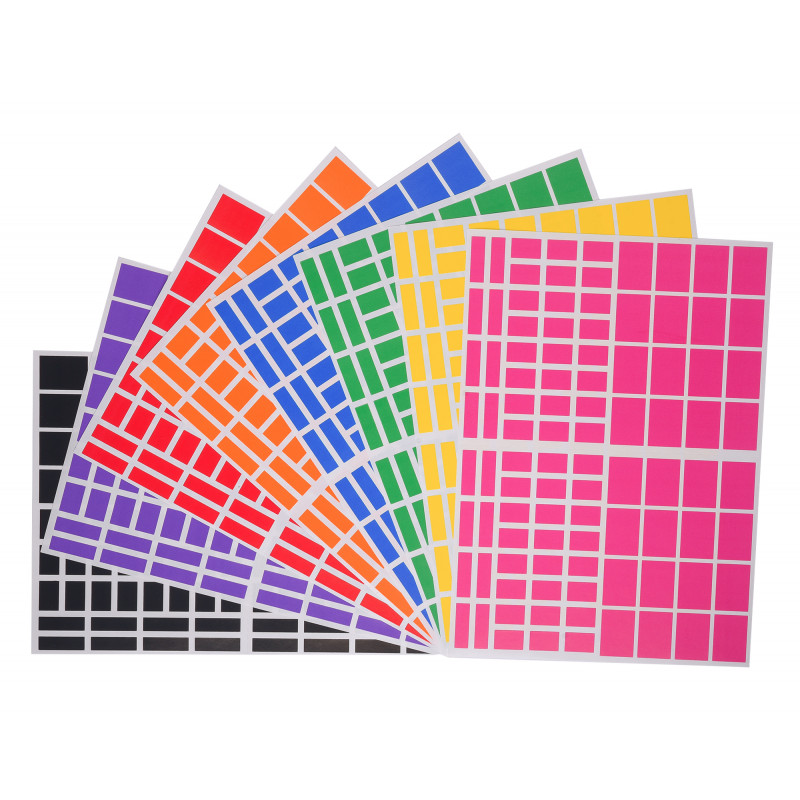 3700162301522 - 2592 GOMMETTES RECTANGLES TAILLES ET COLORIS ASSORTIS