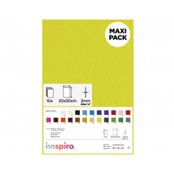 8428885243664 - 10 COUPONS FEUTRINE JAUNE 20X30CM