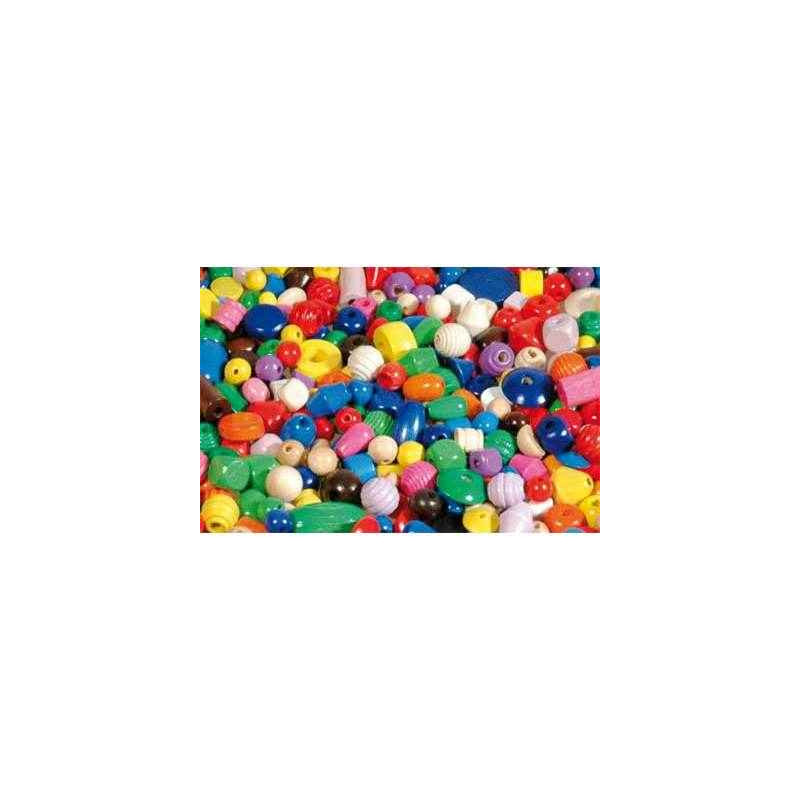 3700043035461 - 560 PERLES BOIS FORMES ET COLORIS VIFS ASSORTIS
