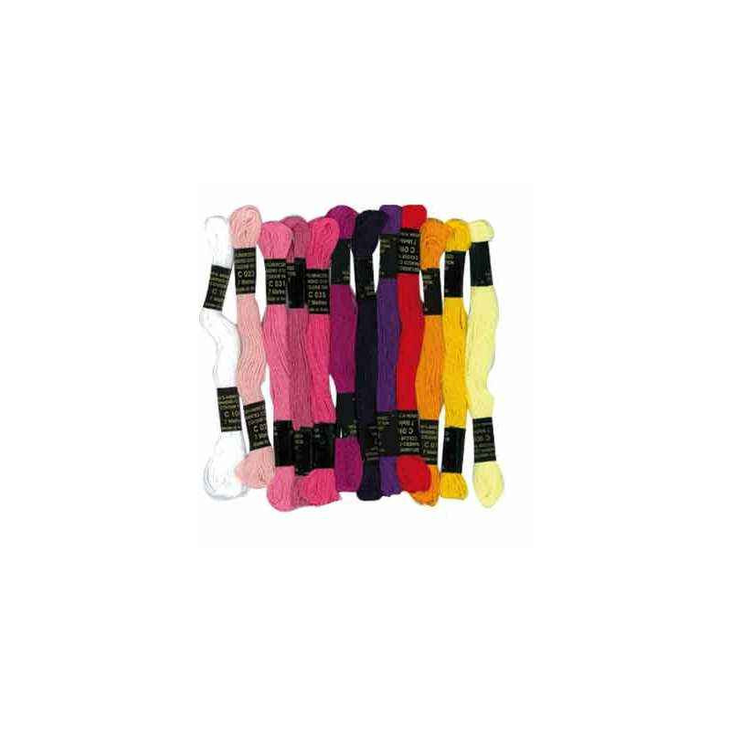 3532432050010 - 12 FILS COTON 7M BRACELETS BRÉSILIENS ASSORTIMENT BERLINGOT