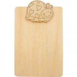 3532431001235 - BLOC NOTES BOIS AVEC PINCE COCCINELLE