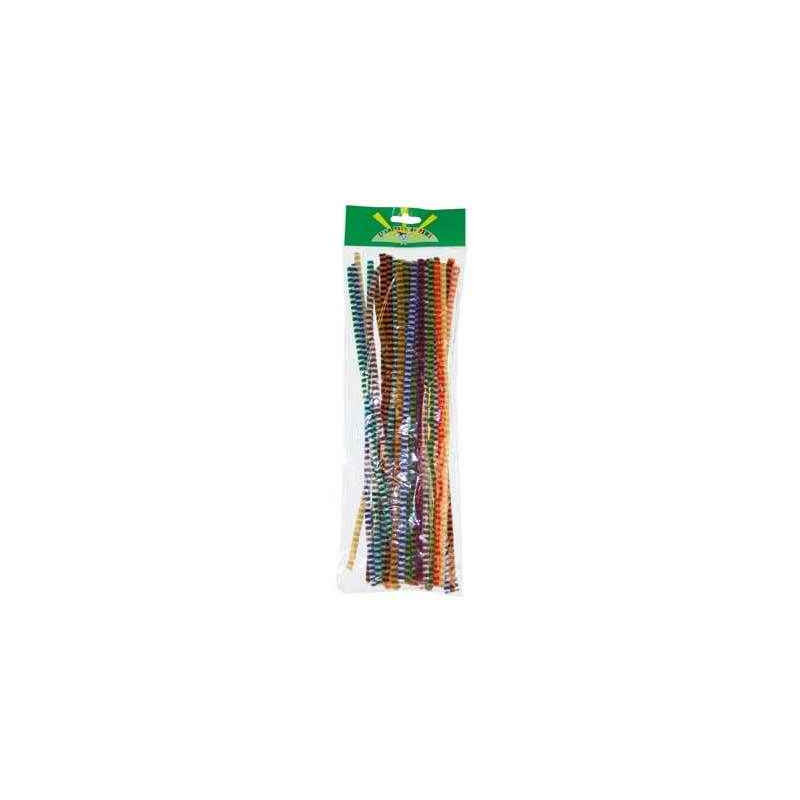 3532434511052 - 40 CHENILLES TIGRÉES 6MM COLORIS ASSORTIS