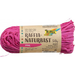 3065501960083 - RAPHIA VÉGÉTAL PELOTE 50G ROSE