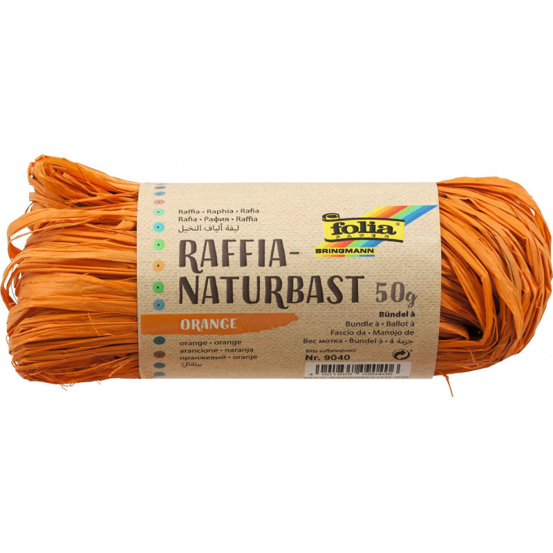 3065501960588 - RAPHIA VÉGÉTAL PELOTE 50G ORANGE CORAIL