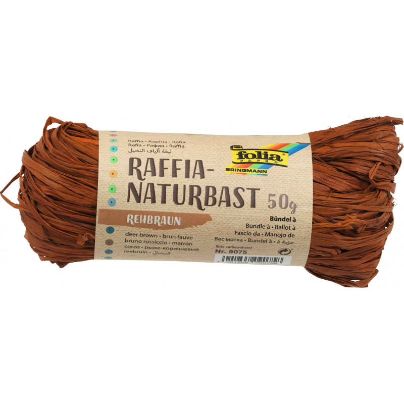 3065501960724 - RAPHIA VÉGÉTAL PELOTE 50G CAFÉ