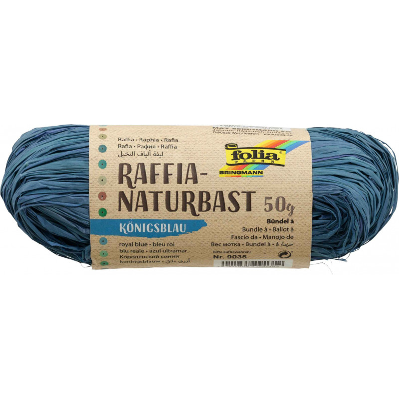 3065501960137 - RAPHIA VÉGÉTAL PELOTE 50G BLEU
