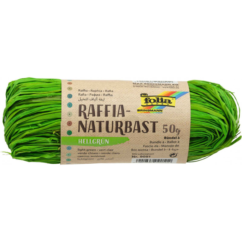 3065501960502 - RAPHIA VÉGÉTAL PELOTE 50G VERT
