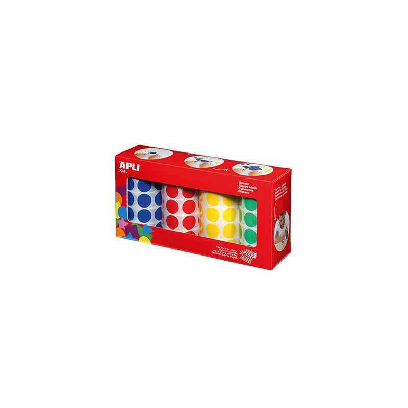 8410782137931 - 4 ROULEAUX 7080 GOMMETTES RONDES 20MM COLORIS CLASSIQUES