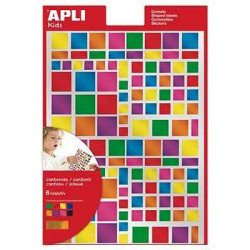 8410782135302 - 756 GOMMETTES CARR?ES M?TALLIS?ES TAILLES ET COLORIS ASSORTIS