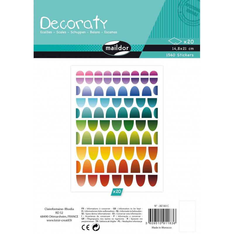 3609510911836 - 1560 GOMMETTES ?CAILLES COLORIS ASSORTIS