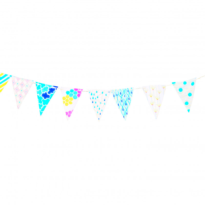 3701385303539 - 2 BANDEROLLES PAPIER AVEC DRAPEAUX À DÉCORER