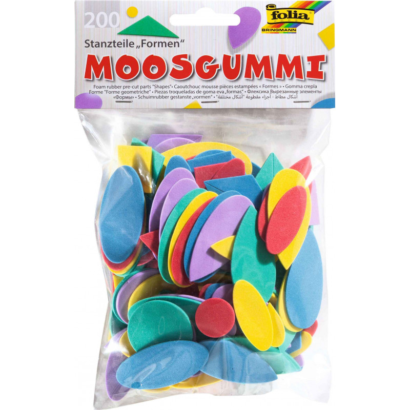 3700010410079 - 200 FORMES GÉOMÉTRIQUES CAOUTCHOUC ASSORTIES