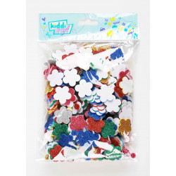 3700010417818 - 500 FLEURS PAILLET?ES CAOUTCHOUC ADH?SIF COLORIS ASSORTIS