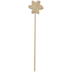 4260081547634 - 12 PIQUES À FLEURS BOIS FORMES ASSORTIES
