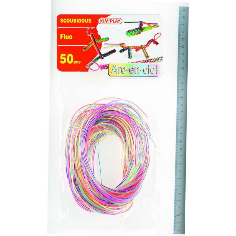 3225430002616 - 50 SCOUBIDOUS TRANSPARENTS COLORIS ASSORTIS