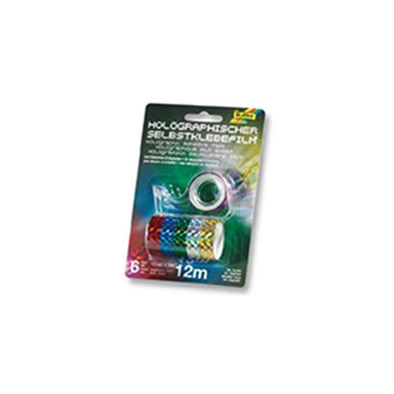 4001868003062 - 6 BANDES ADHESIVES FILM HOLOGRAPHIQUE 12MMX2M ASSORTIES