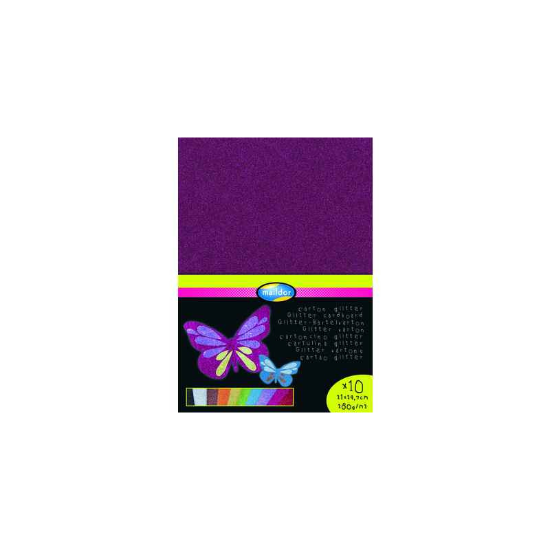 3065501955980 - 10F CARTON PAILLETTÉ 200GR 21X29,7CM ASSORTIES