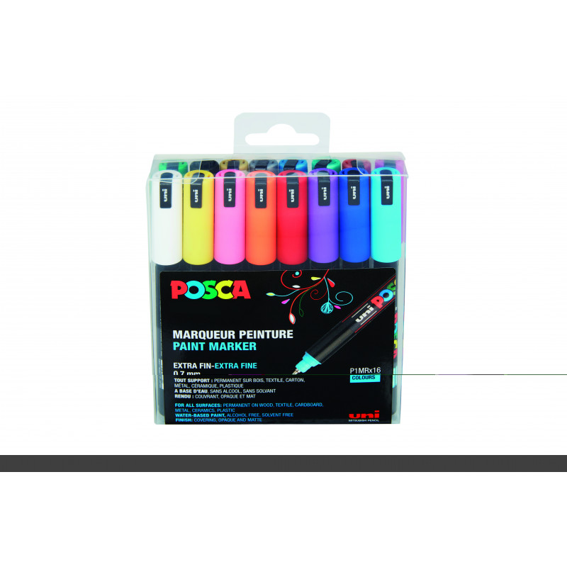 3296280019833 - POSCA PC-1MR 16 MARQUEURS COLORIS ASSORTIS