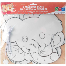 4001868043129 - 6 MASQUES CARTON ANIMAUX ASSORTIS