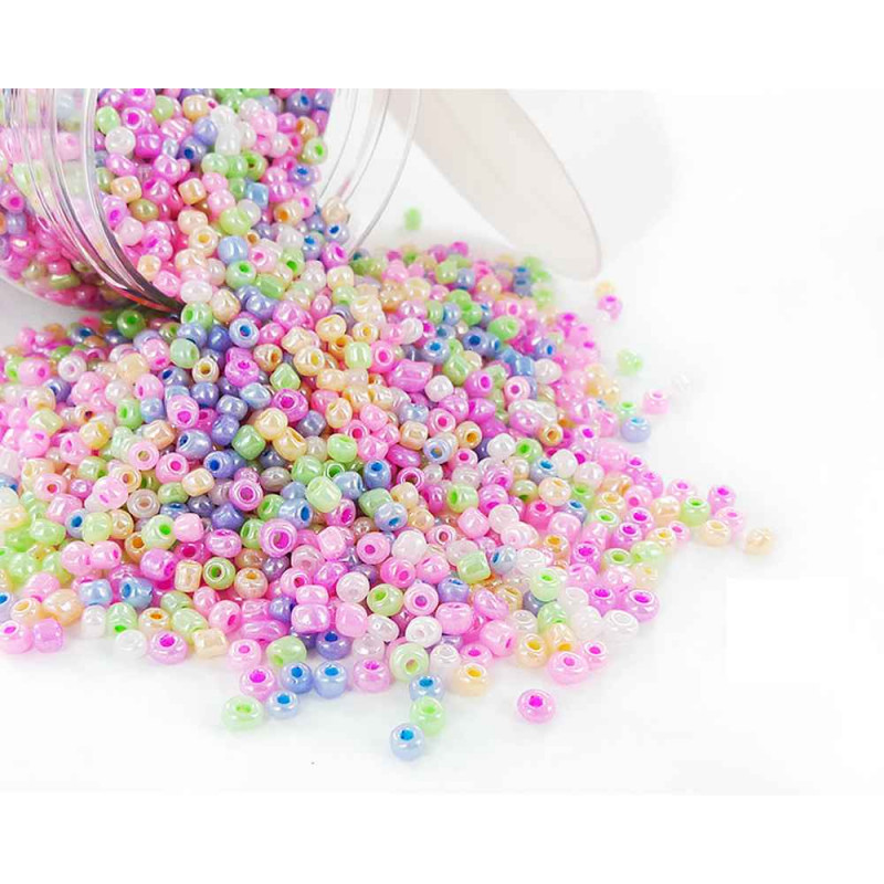 3028670117825 - 500G PERLES ROCAILLES 5MM NACRÉES ASSORTIES