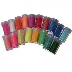 3700043008618 - 18 SALIERES POUDRE DE PAILLETTES COLORIS VIFS ASSORTIS