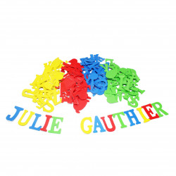 3701385301825 - 130 LETTRES CAOUTCHOUC ADHÉSIF COLORIS ASSORTIS