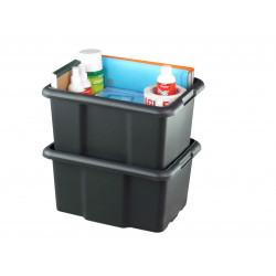 3234530005618 - BAC DE RANGEMENT NOIR 30L