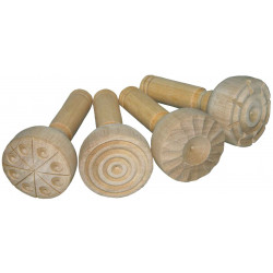 4260081543391 - 4 TAMPONS BOIS ASSORTIS POUR PÂTE À MODELER