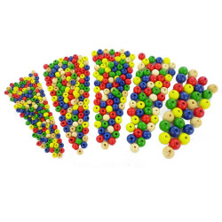 4260586150124 - 575 PERLES BOIS TAILLES ET COLORIS ASSORTIS