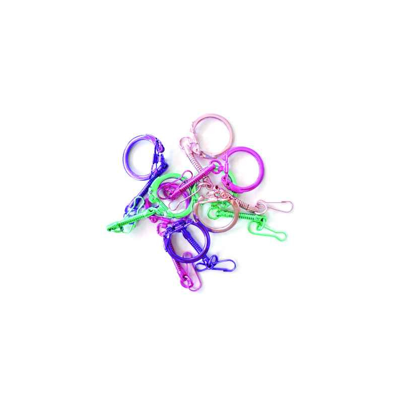 3532435401055 - 10 ATTACHES PORTE-CLÉS + MOUSQUETONS COLORIS ASSORTIS