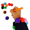 3701385300866 - 100 POMPONS À TROUS TAILLES ET COLORIS ASSORTIS