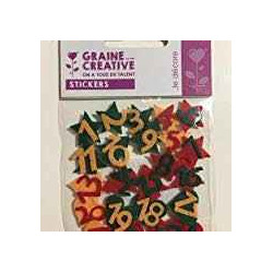 3532431005233 - LOT DE 24 FORMES FEUTRINE ADHESIVES POUR L AVENT 20MM
