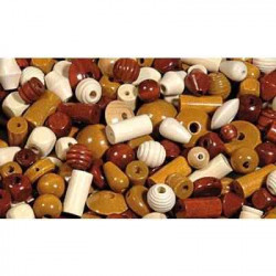 3700043023567 - PERLES BOIS FORMES ET COLORIS NATUREL ASSORTIS SAC 500G