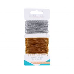 3701385301528 - FILS PAILLETÉ OR ET ARGENT 2 BOBINES 10M