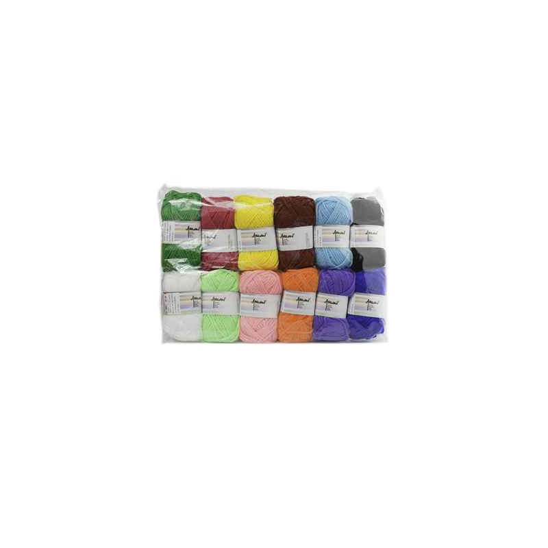3700043003385 - 12 PELOTES LAINE COLORIS CLASSIQUES ASSORTIS