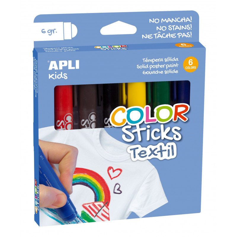 8410782175391 - 6 STICKS GOUACHE TEXTILE 6 G ASSORTIS