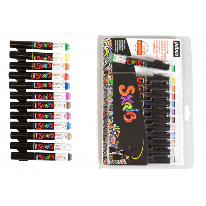 3167863711065 - 12 MARQUEURS ACRYLIQUE COLORIS ASSORTIS